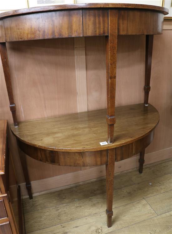 A pair of Georgian D end tables, W.117cm